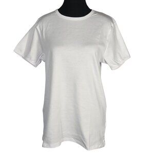 NWOT | White Solid Plain Basic Thick Crewneck T-Shirt | Medium